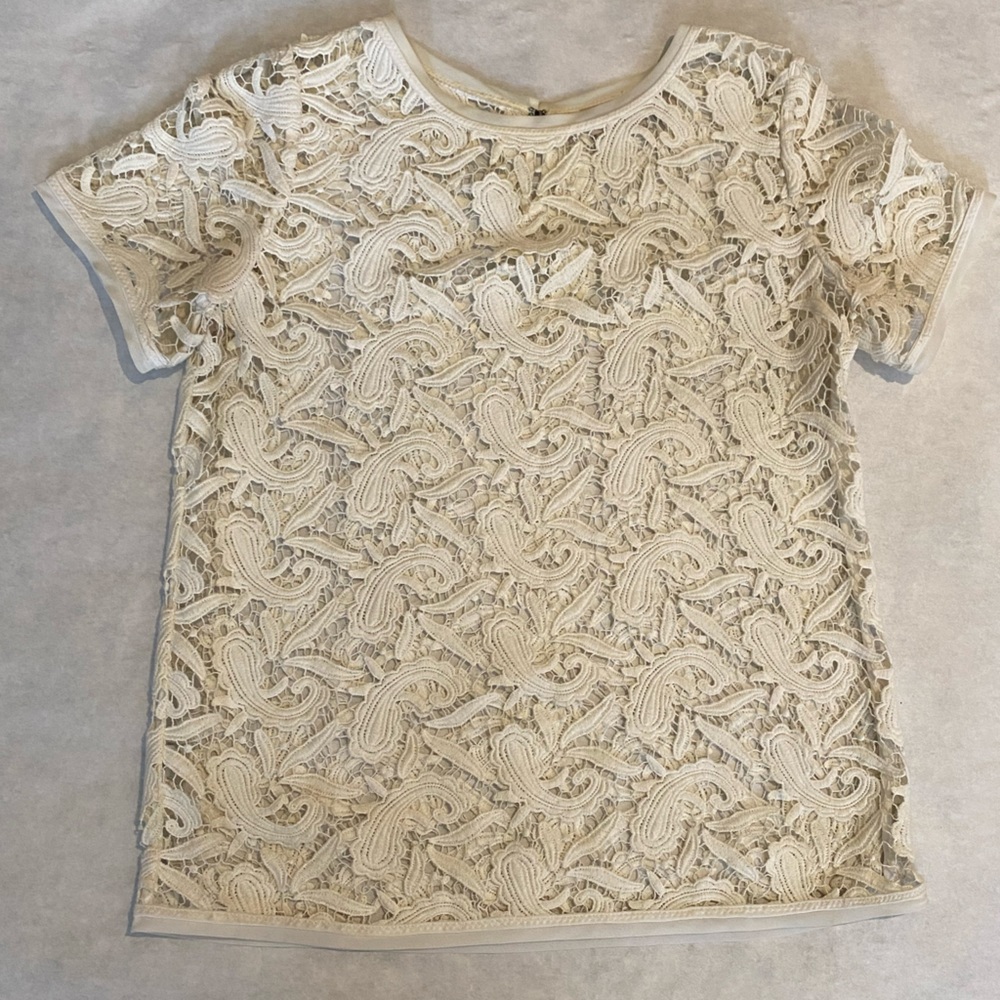 Loft Paisley Sheer Crochet Blouse